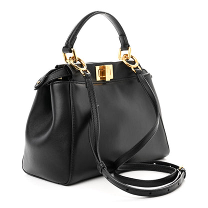 Fendi Nappa Mini Peekaboo Iconic Satchel Black 3 of 11