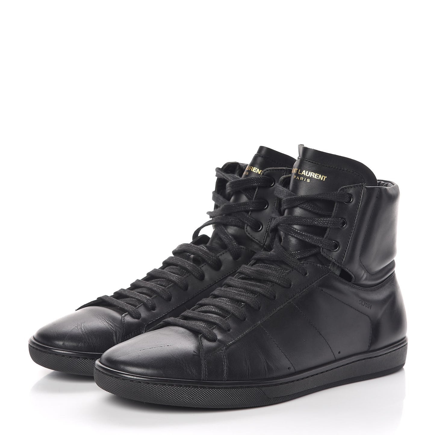 Calfskin Mens Court Classic SL/01H High Top Sneakers 43.5 Black