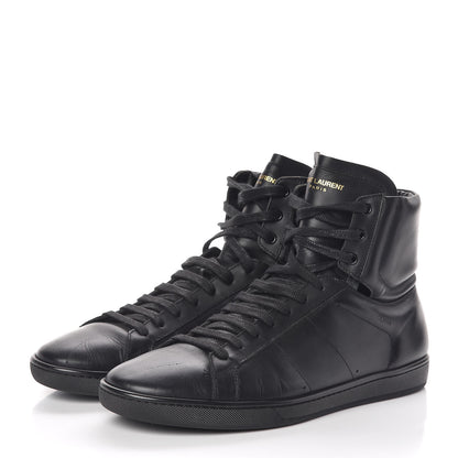 Saint Laurent Calfskin Mens Court Classic SL/01H High Top Sneakers 43.5 Black 3 of 11