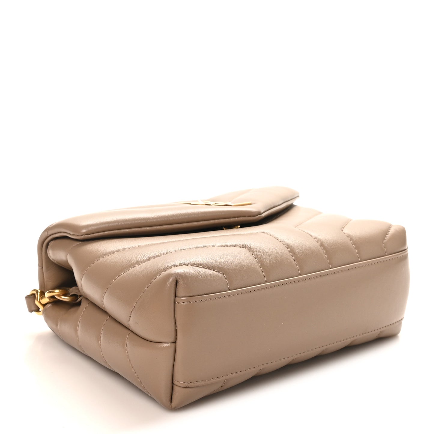Calfskin Y Quilted Monogram Toy Loulou Crossbody Bag Dusty Grey