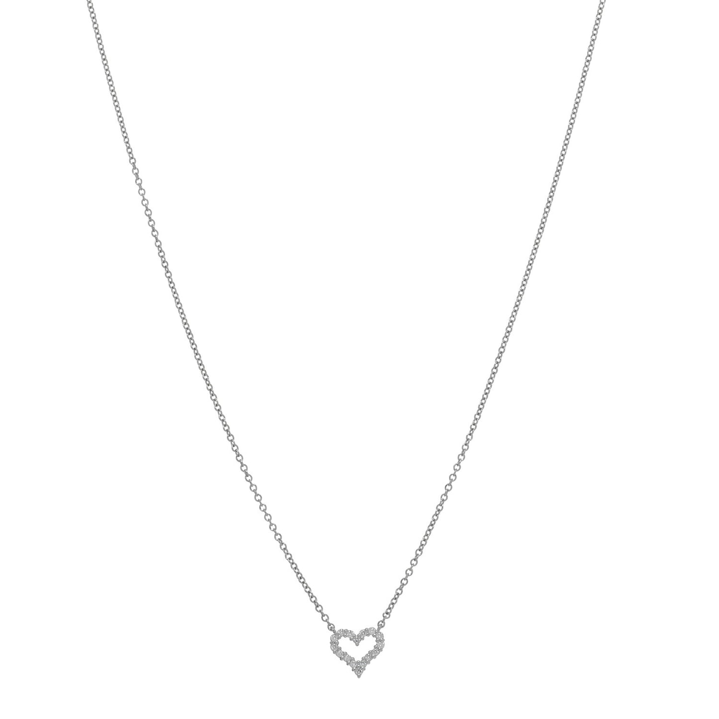Platinum Diamond Extra Mini Heart Pendant Necklace