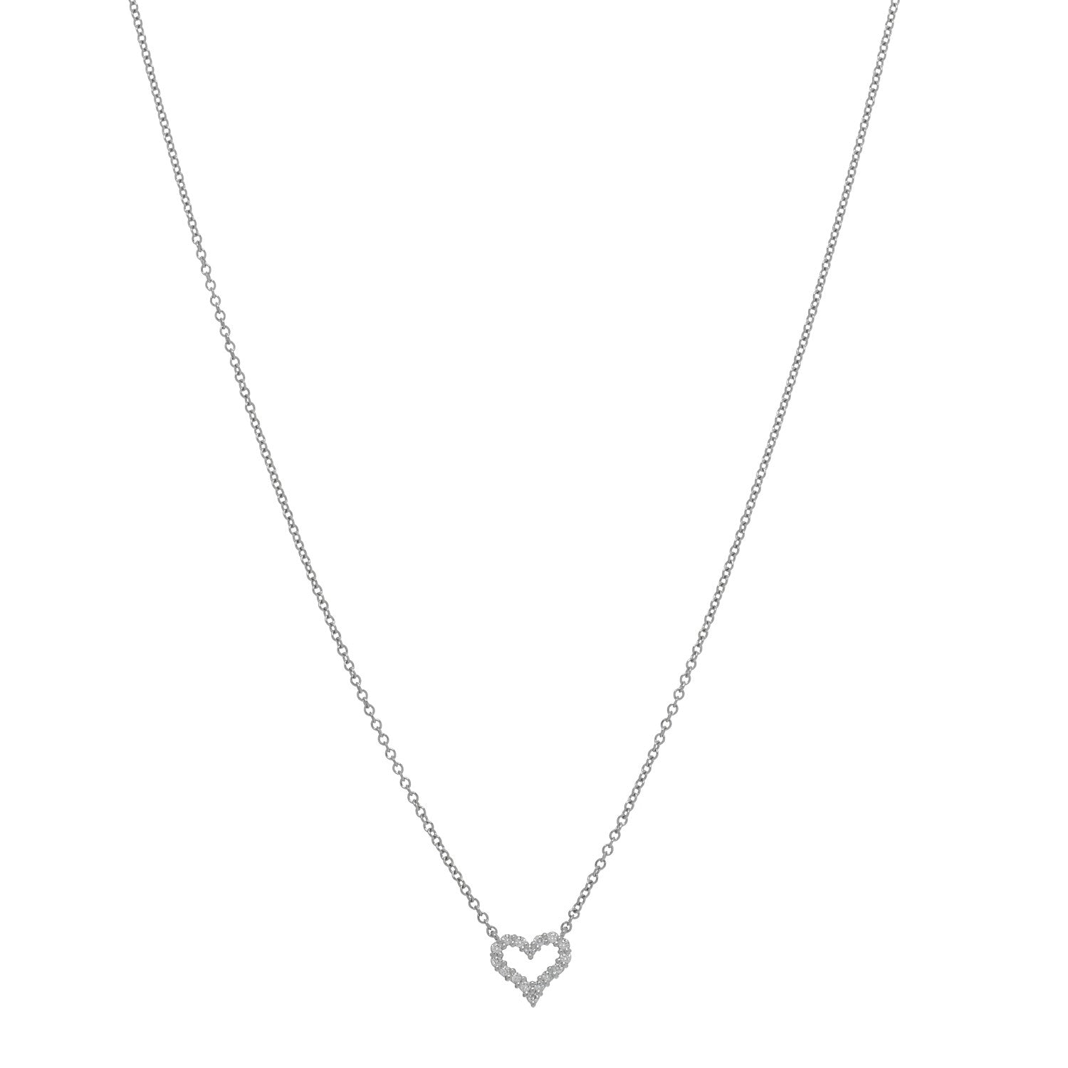 Tiffany Platinum Diamond Extra Mini Heart Pendant Necklace 1 of 4