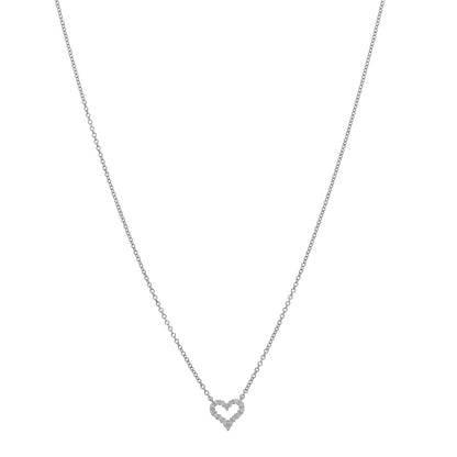 Tiffany Platinum Diamond Extra Mini Heart Pendant Necklace 1 of 4