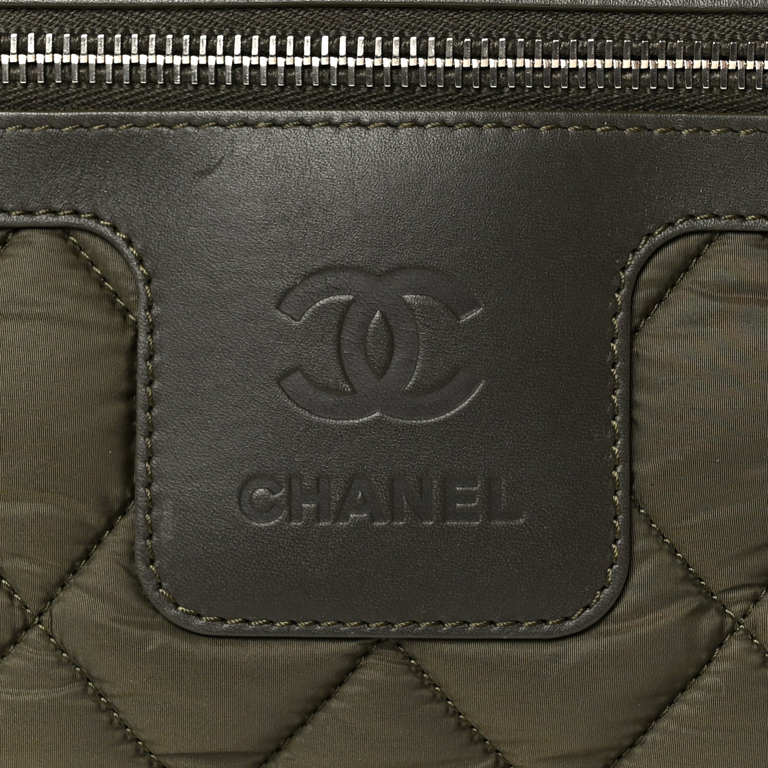 Chanel Nylon Quilted Small Coco Cocoon Tote Khaki 7 of 9