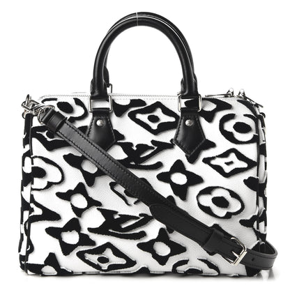 Louis Vuitton X UF Tufted Monogram Speedy Bandouliere 25 White Black 1 of 11