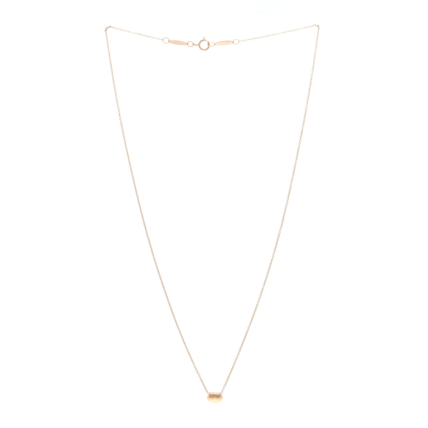 18K Rose Gold 6.5mm Elsa Peretti Bean Pendant Necklace