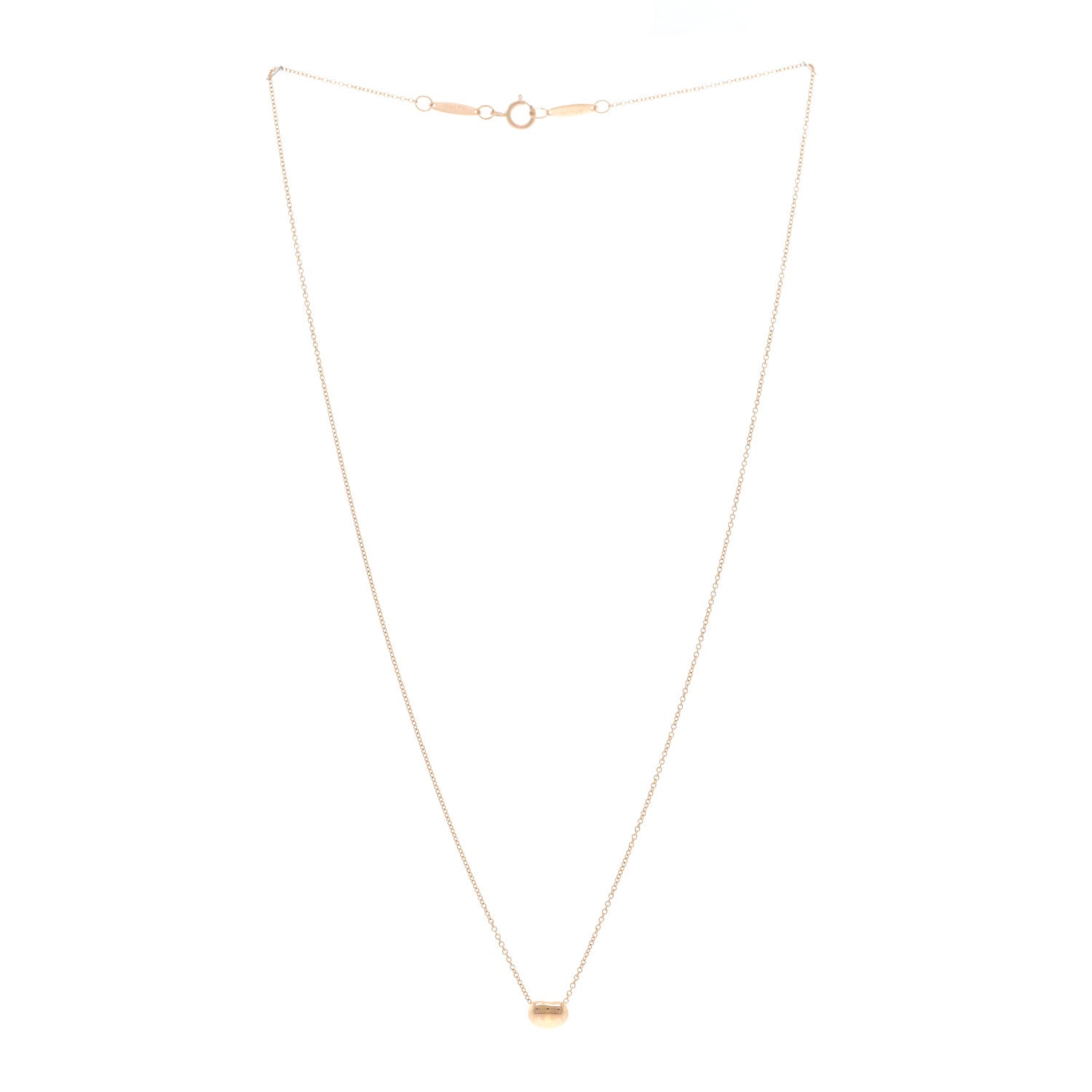 Tiffany 18K Rose Gold 6.5mm Elsa Peretti Bean Pendant Necklace 3 of 4