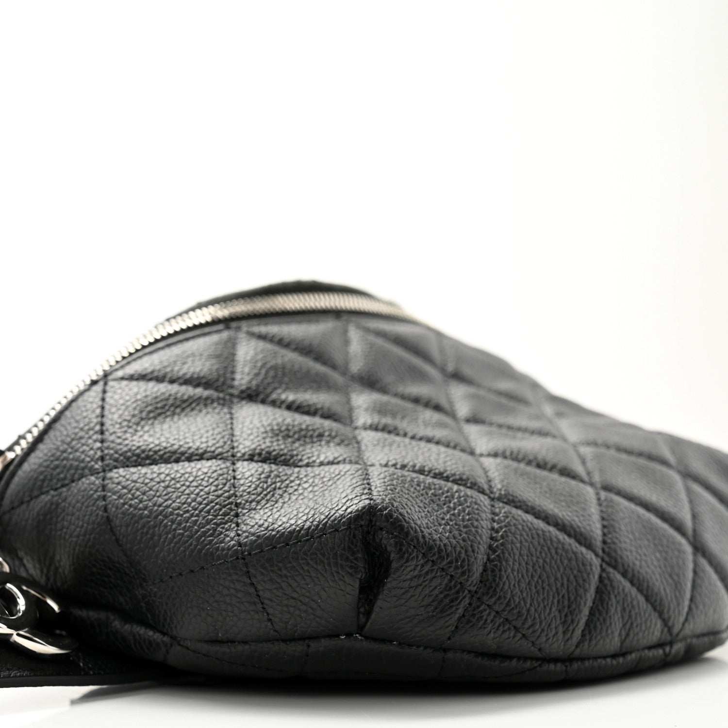 Chanel Grained Calfskin Quilted Waist Belt Bag Black 9 of 12