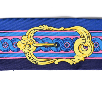 Hermes Silk Bride De Cour Twilly Indigo Rose Vif Gold 3 of 4