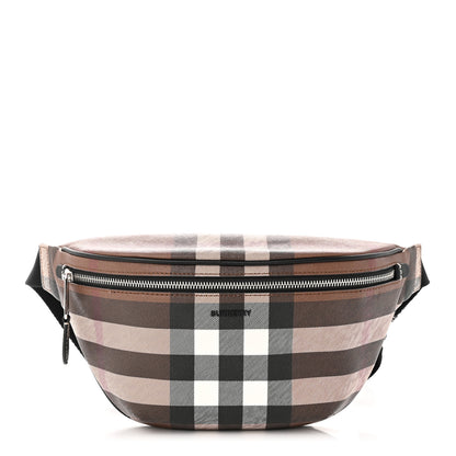 Burberry E-canvas Check Cason Bum Bag Dark Birch Brown 1 of 9