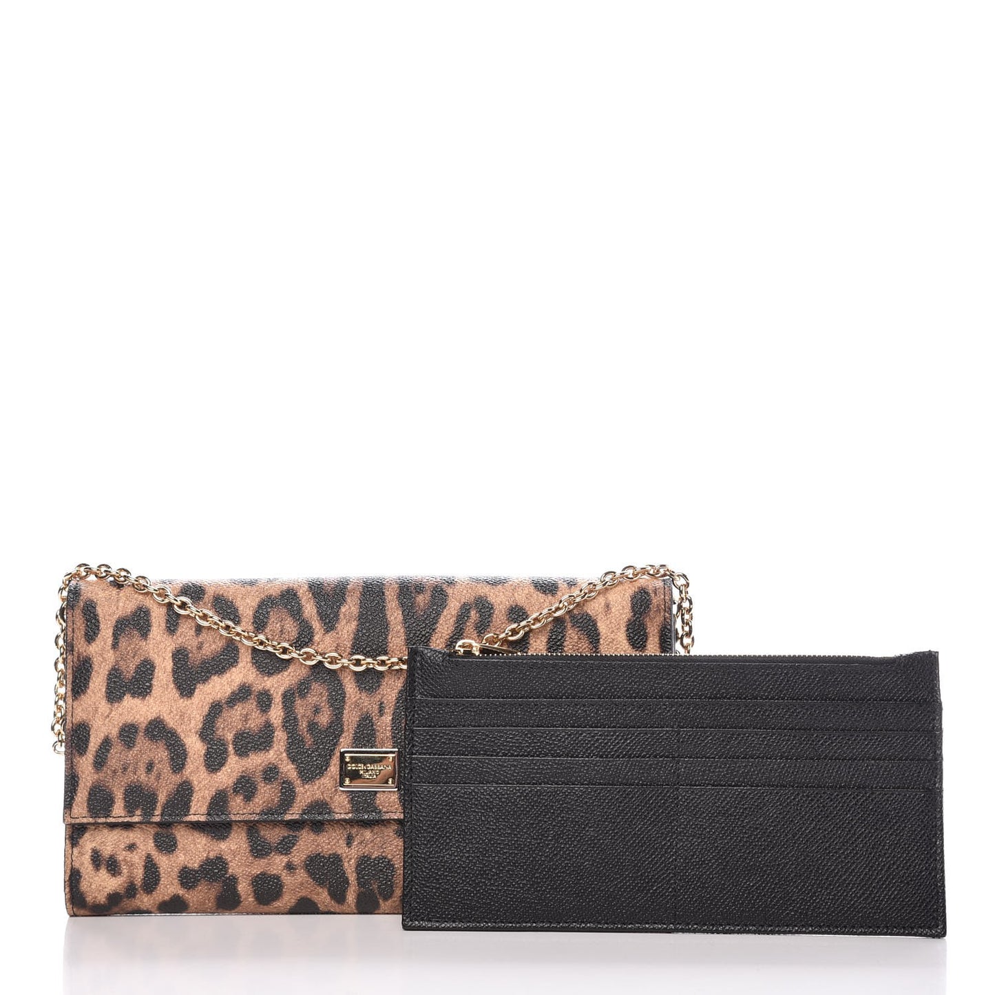 Dauphine Chain Flap Clutch Leopard