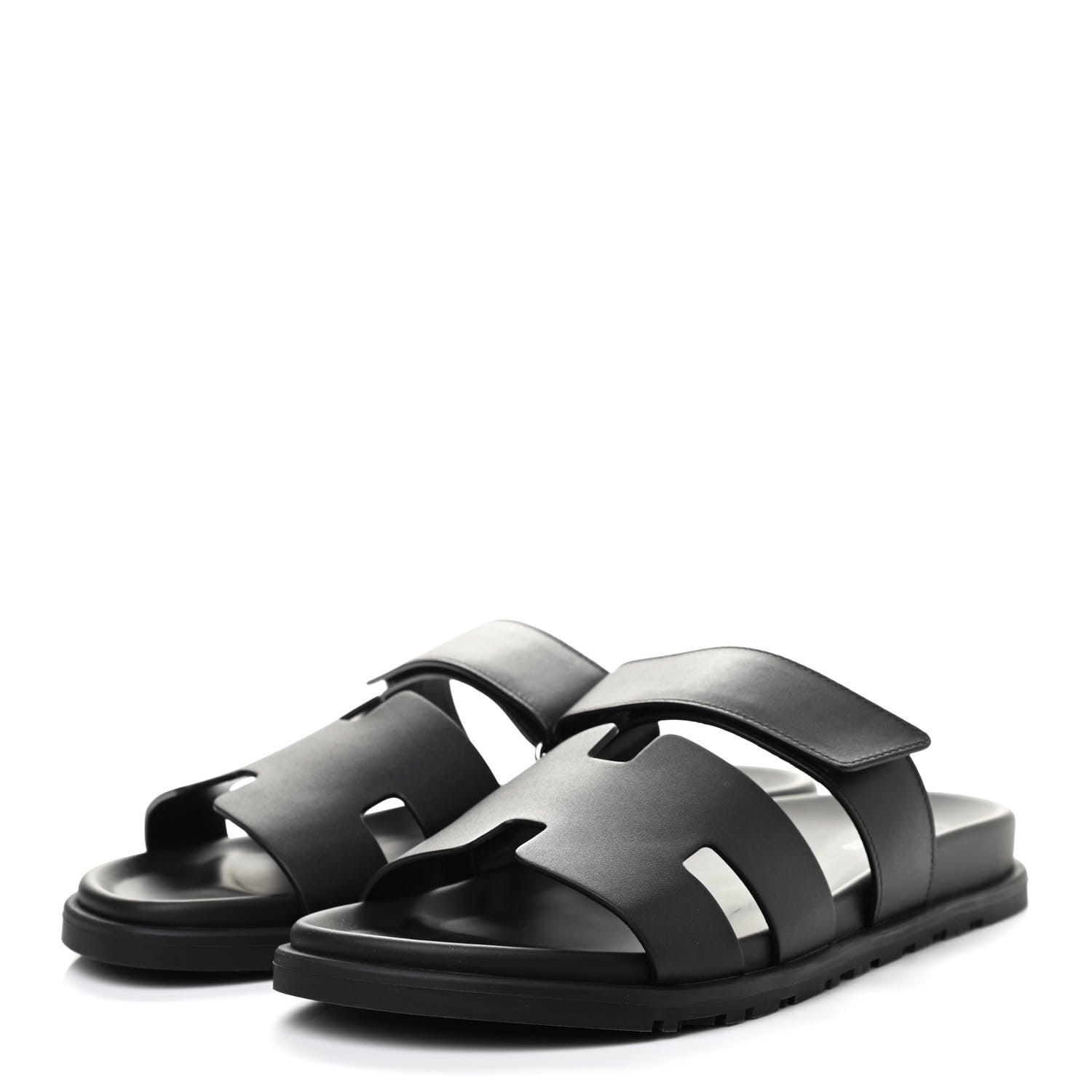 Hermes Calfskin Mens Chypre Sandals 42 Black 3 of 9