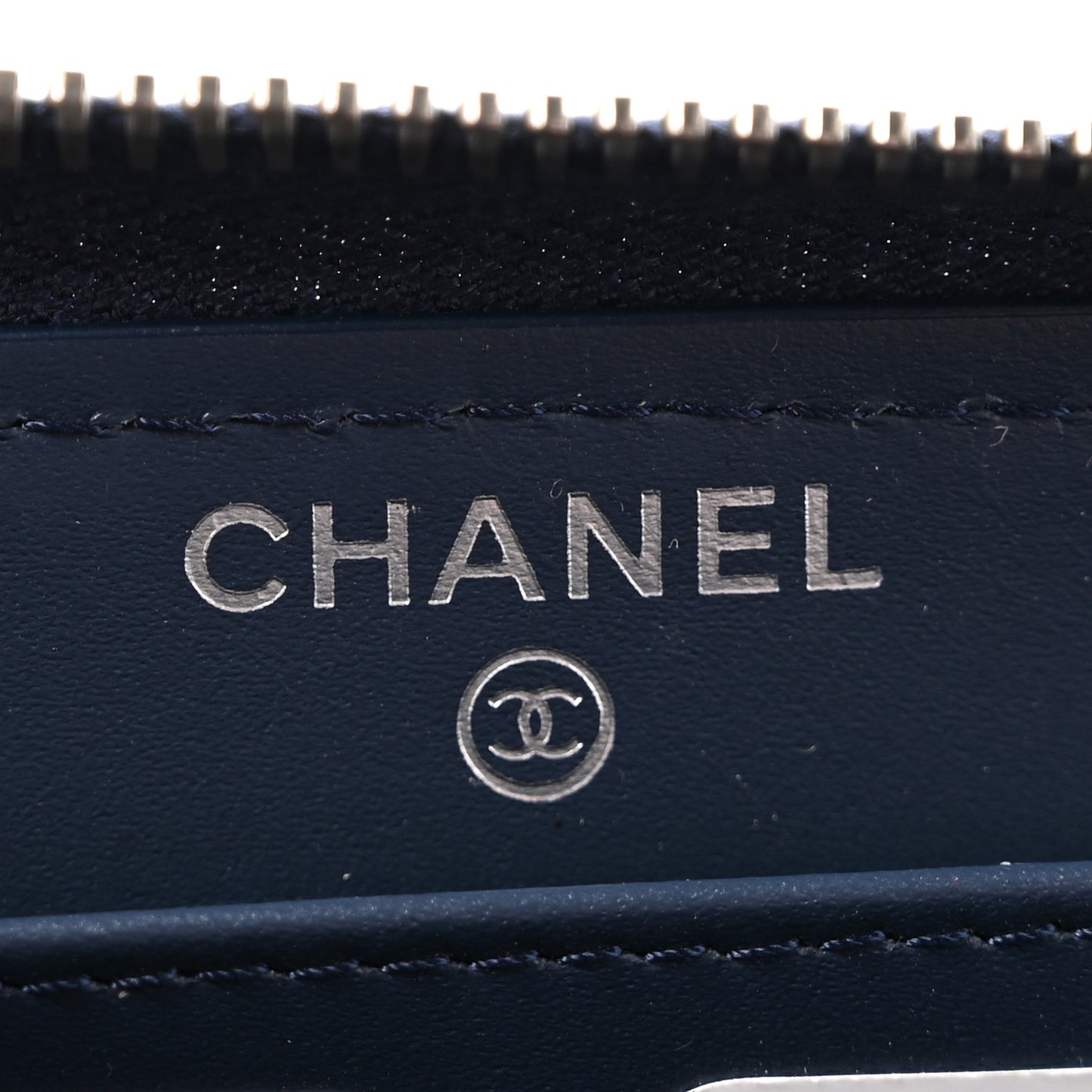 Patent Calfskin Quilted Large Gusset Zip Around Wallet Blue