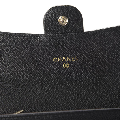 Chanel Caviar Quilted Medium Gusset Flap Wallet Black 8 of 11