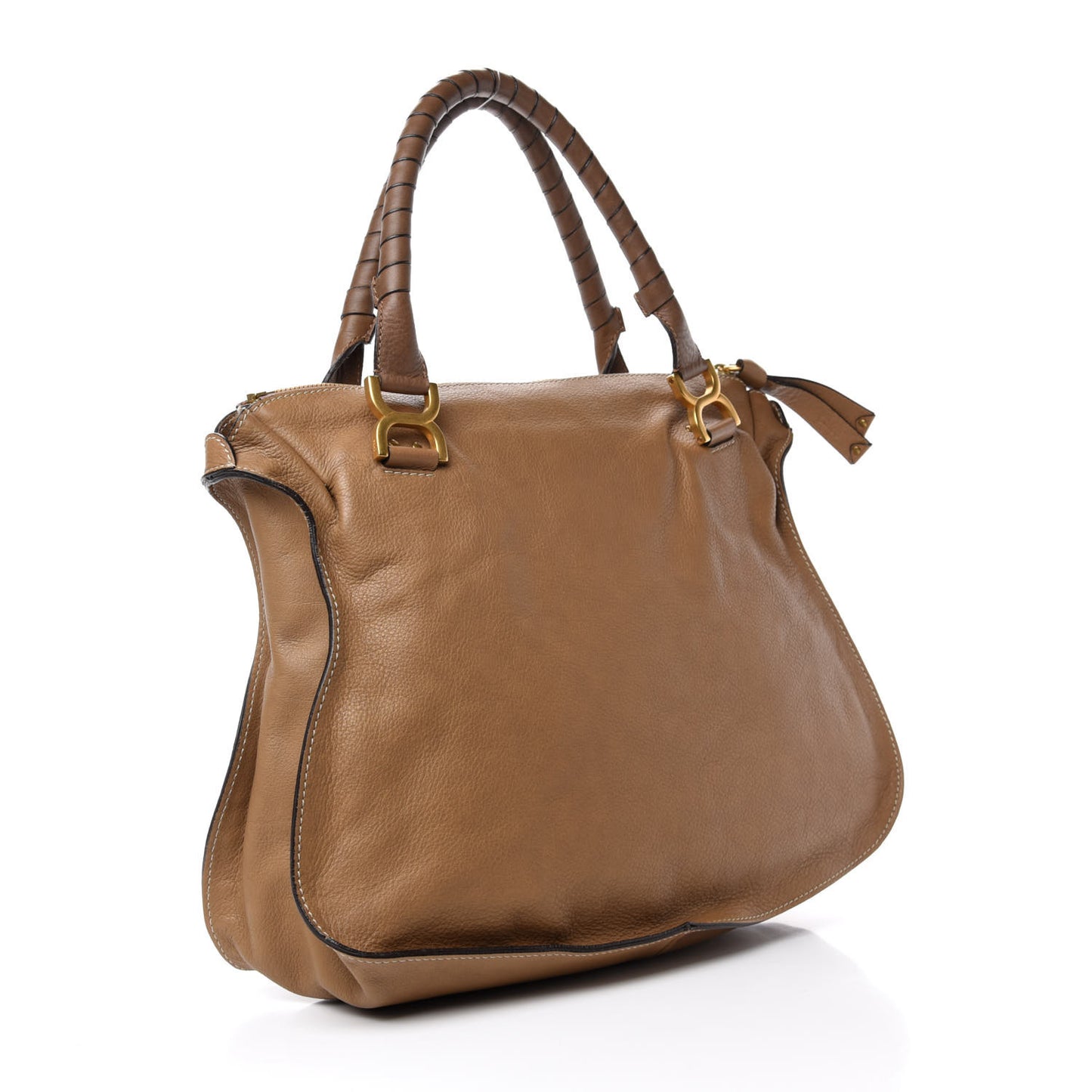 Calfskin Large Marcie Satchel Nut