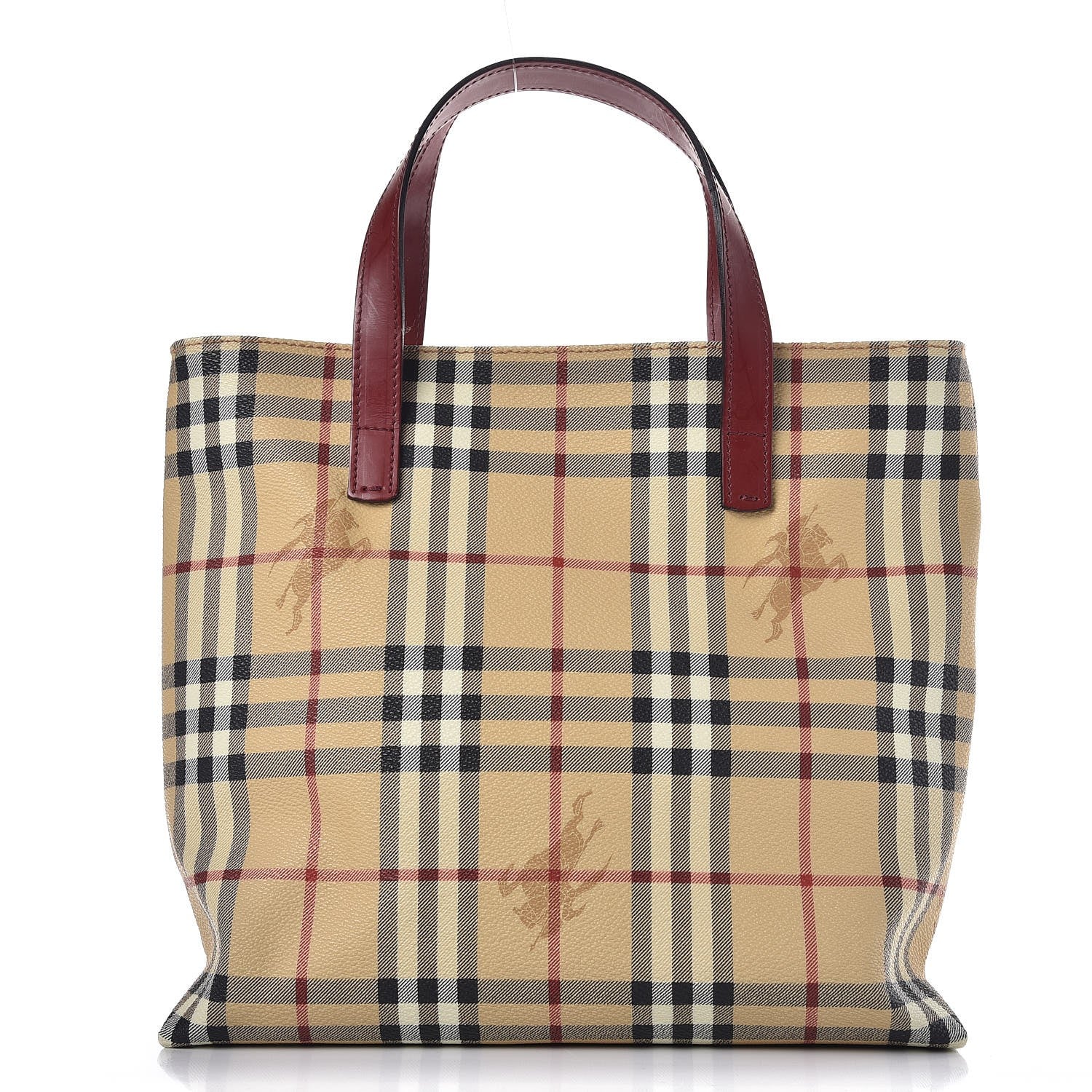 Burberry Haymarket Check Tote Red 1 of 7