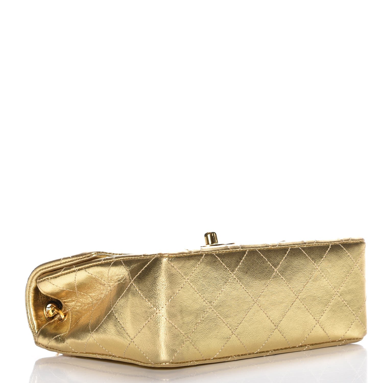 Chanel Metallic Lambskin Quilted Mini Square Flap Gold 4 of 8