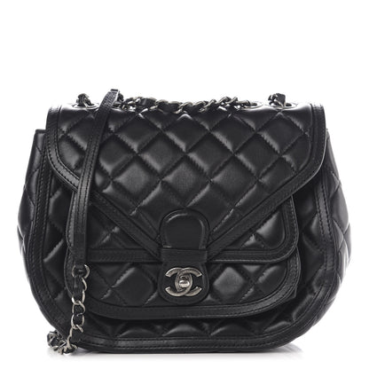 Chanel Lambskin Quilted Messenger Flap Black 1 of 12