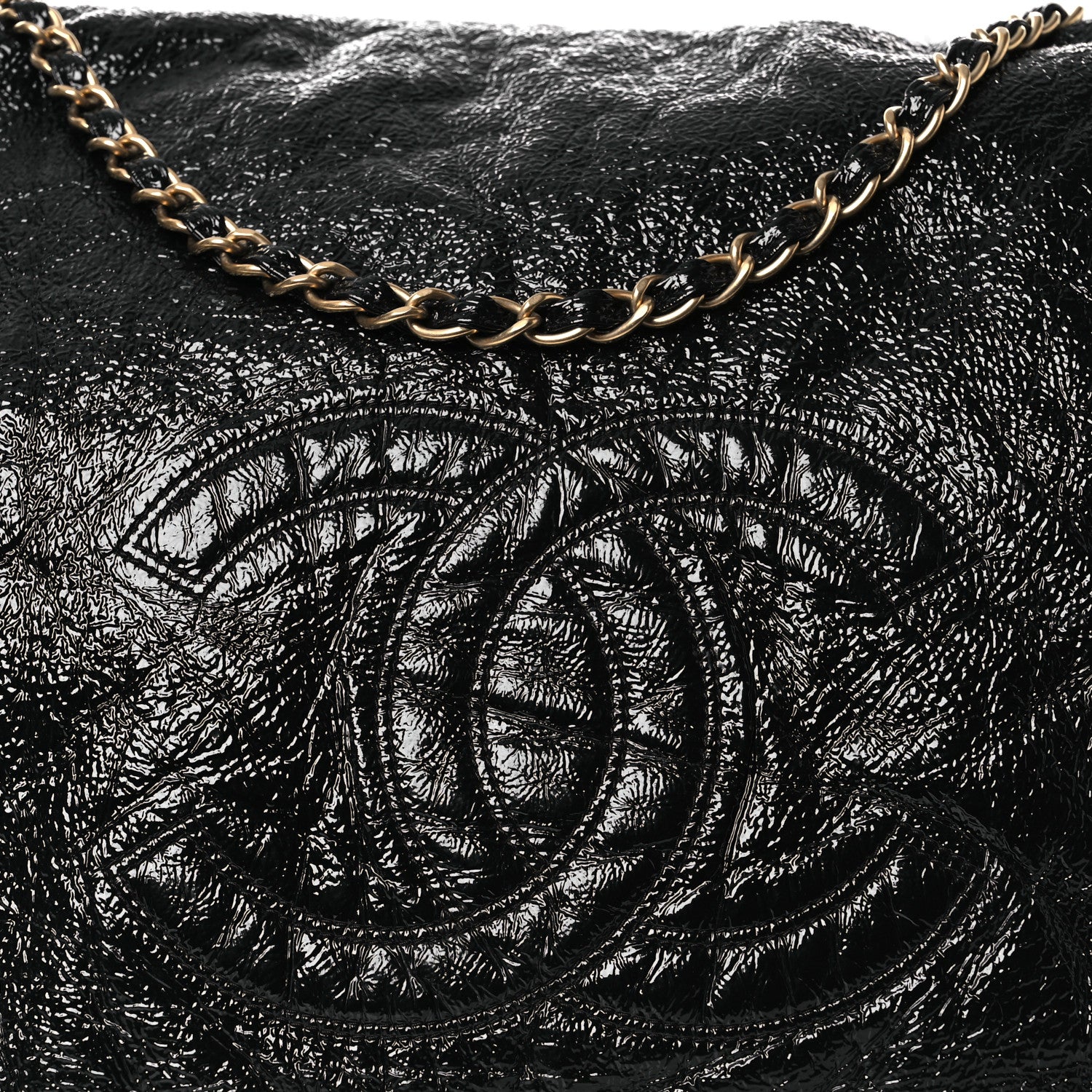 Chanel Vinyl XXL Rock and Chain Flap Black 8 of 15