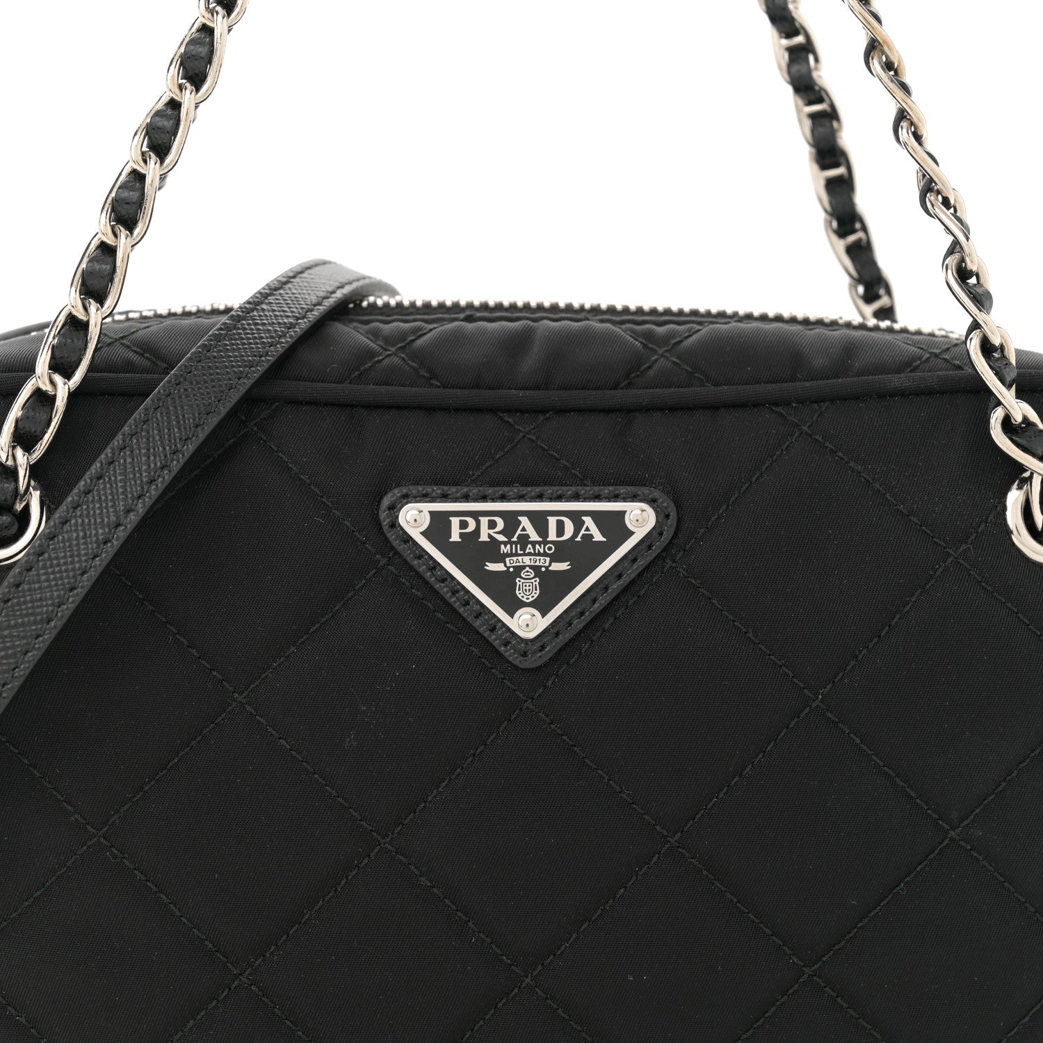 Prada Nylon Tessuto Impuntu Quilted Bandoliera Crossbody Bag Black 8 of 10