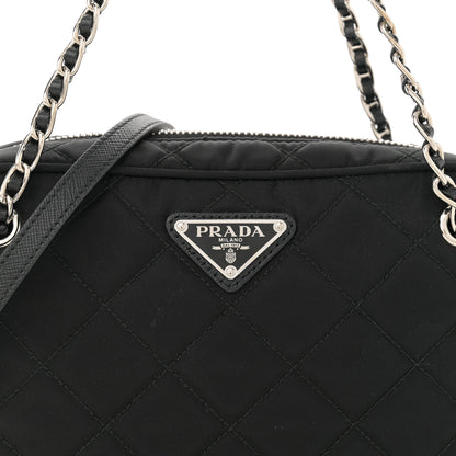 Prada Nylon Tessuto Impuntu Quilted Bandoliera Crossbody Bag Black 8 of 10