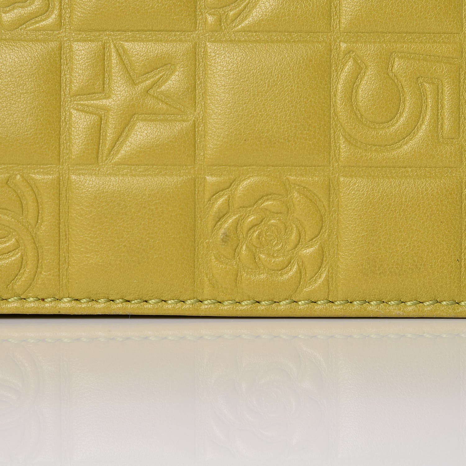 Chanel Lambskin Precious Symbols Pochette Chartreuse 10 of 11