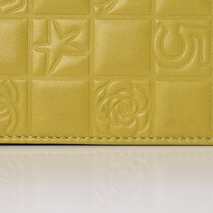 Chanel Lambskin Precious Symbols Pochette Chartreuse 10 of 11
