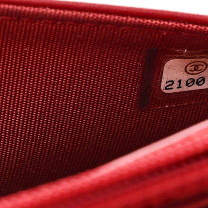 Chanel Glazed Calfskin Quilted Coco Boy Wallet On Chain WOC Red 8 of 11
