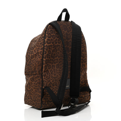 Saint Laurent Printed Canvas Leopard Classic Hunting Backpack Brown 4 of 21