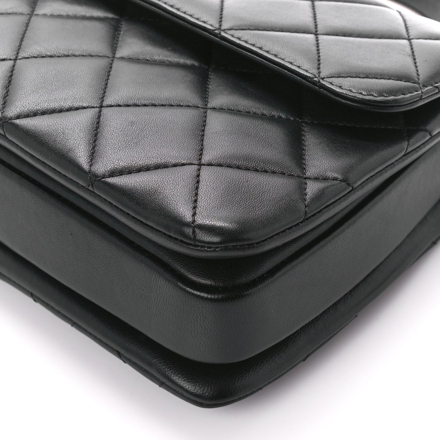 Lambskin Quilted Small Trendy CC Dual Handle Flap Bag Black
