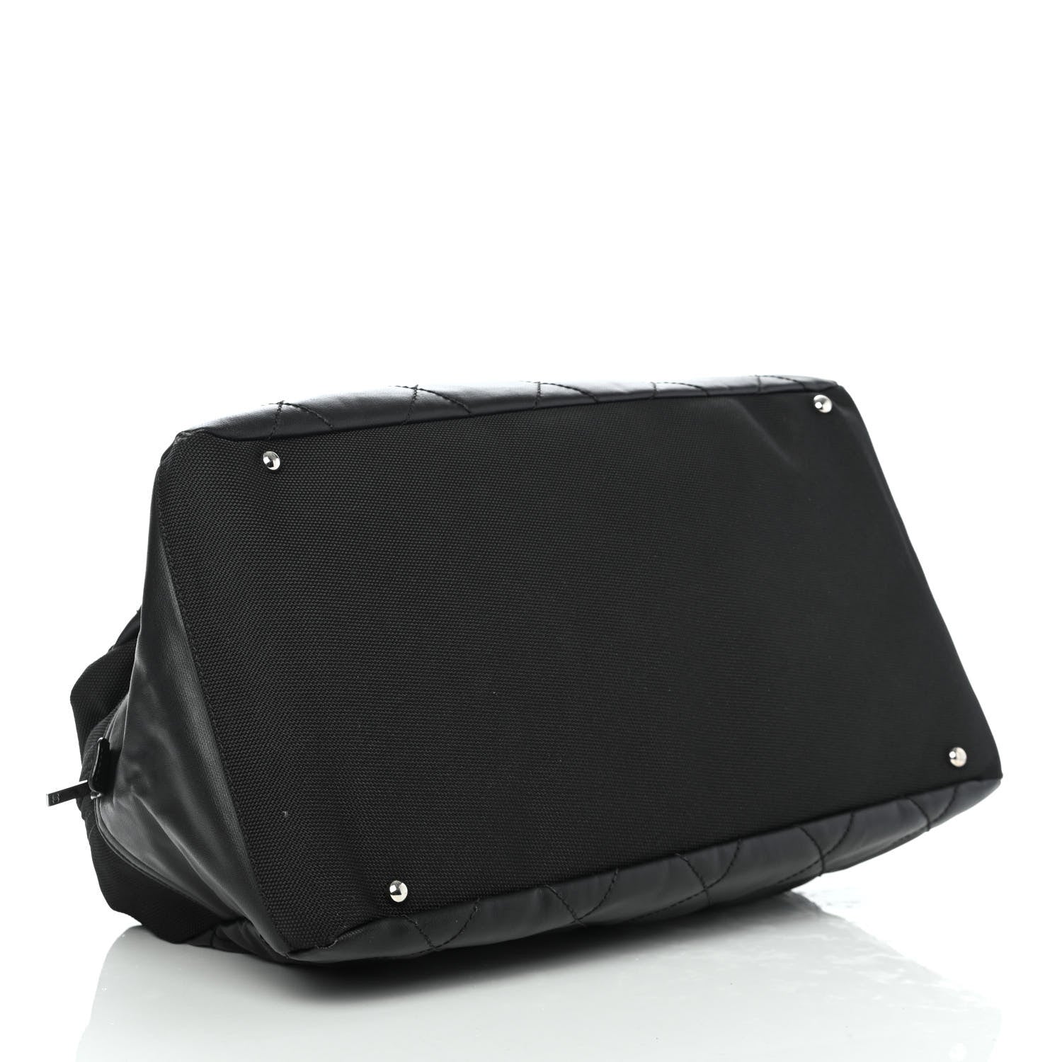 Chanel Coated Canvas Quilted Paris Biarritz Bowler Black 3 of 4