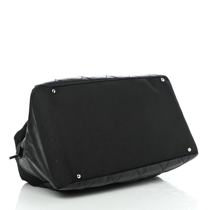 Chanel Coated Canvas Quilted Paris Biarritz Bowler Black 3 of 4