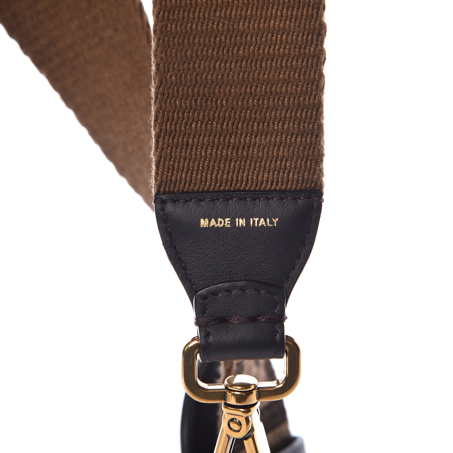 Ribbon Vitello Century FF 1974 Flat Studded Strap You Fango Marrone Ebano