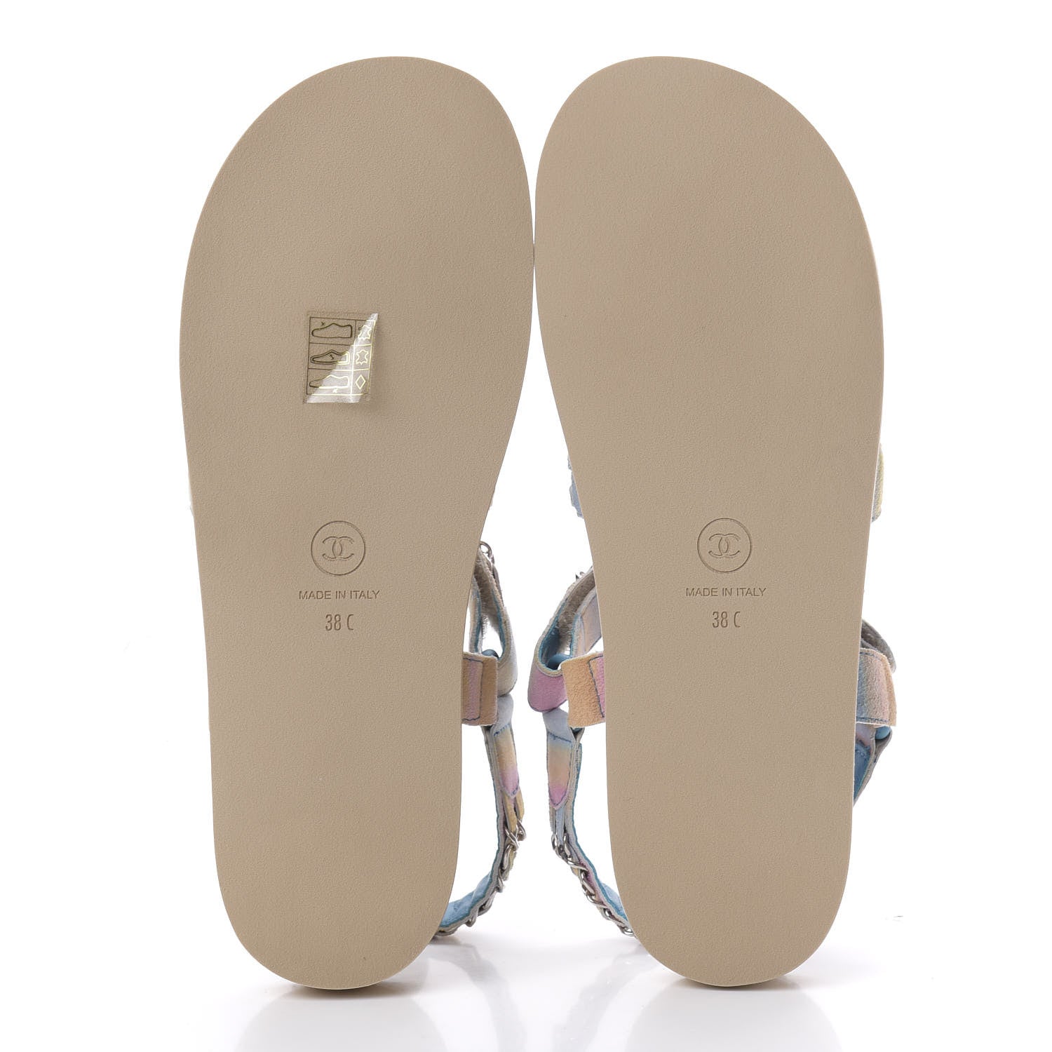 Chanel Fantasy Calfskin Chain Flat Sandals 38 Multicolor 5 of 9