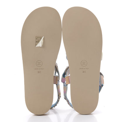 Chanel Fantasy Calfskin Chain Flat Sandals 38 Multicolor 5 of 9