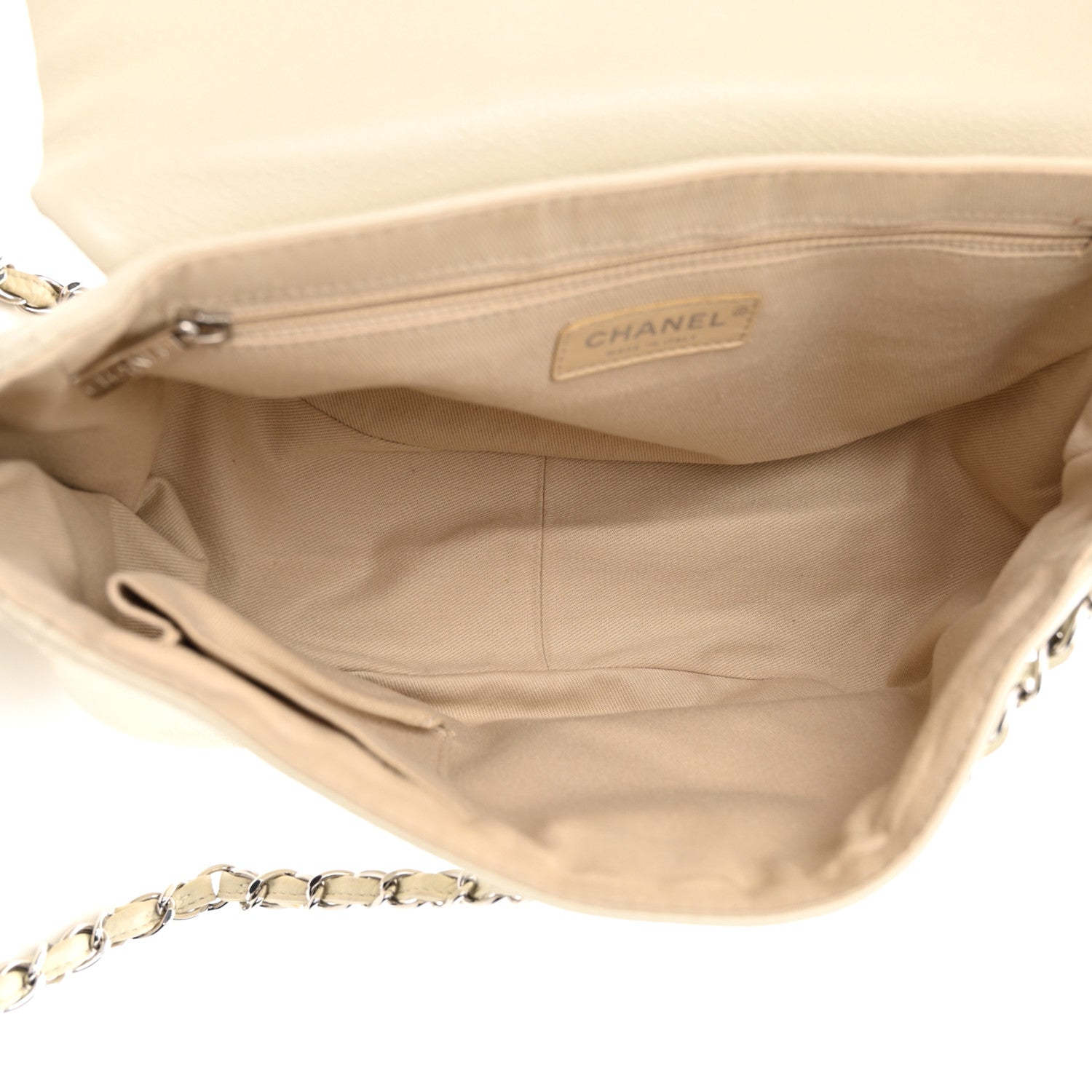 Chanel Caviar Half Moon Wallet On Chain WOC White 5 of 13