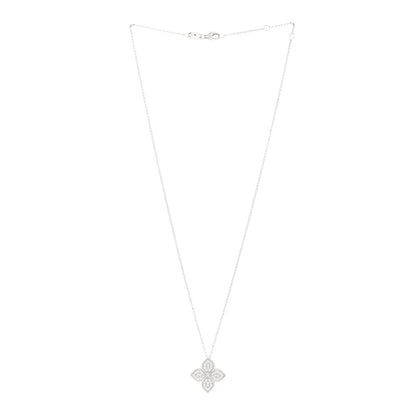 Roberto Coin 18K White Gold Diamond Large Venetian Princess Flower Pendant Necklace 3 of 5