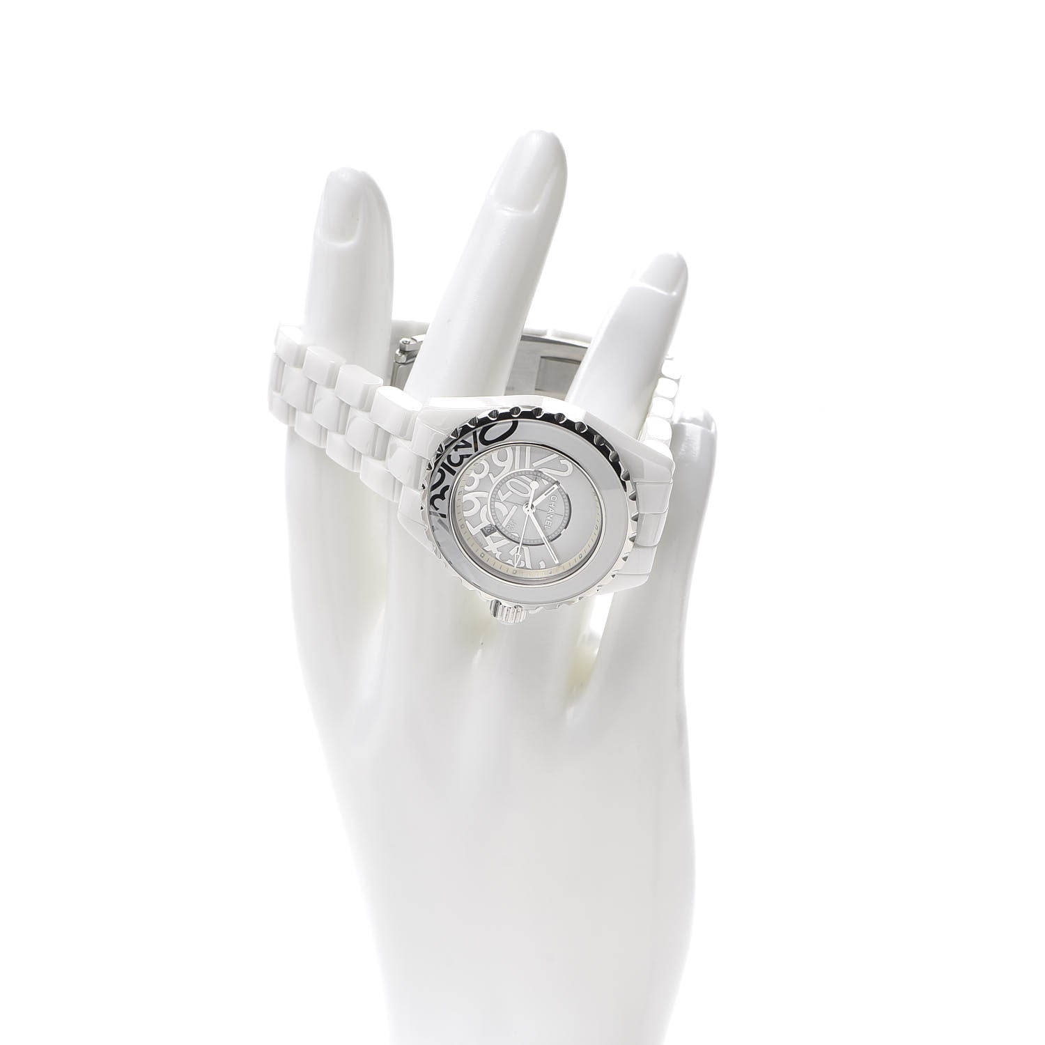 Chanel Stainless Steel Ceramic 33mm J12 Limited Edition Graffiti Quartz Watch White 2 of 7