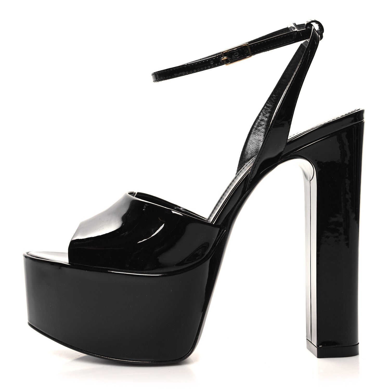 Saint Laurent Patent Jodie 95 Platform Sandals 36.5 Black 1 of 9