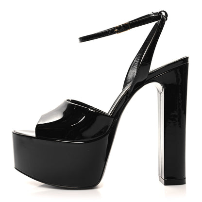 Saint Laurent Patent Jodie 95 Platform Sandals 36.5 Black 1 of 9