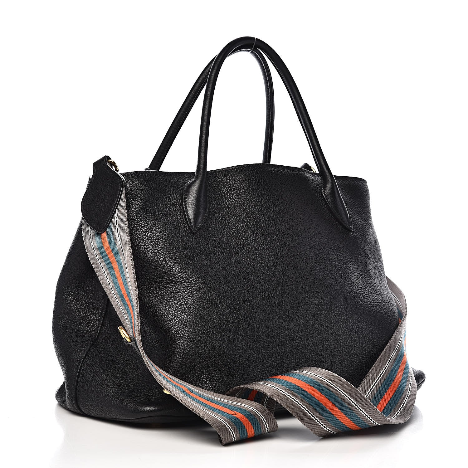 Prada Vitello Daino Tote Black 3 of 12