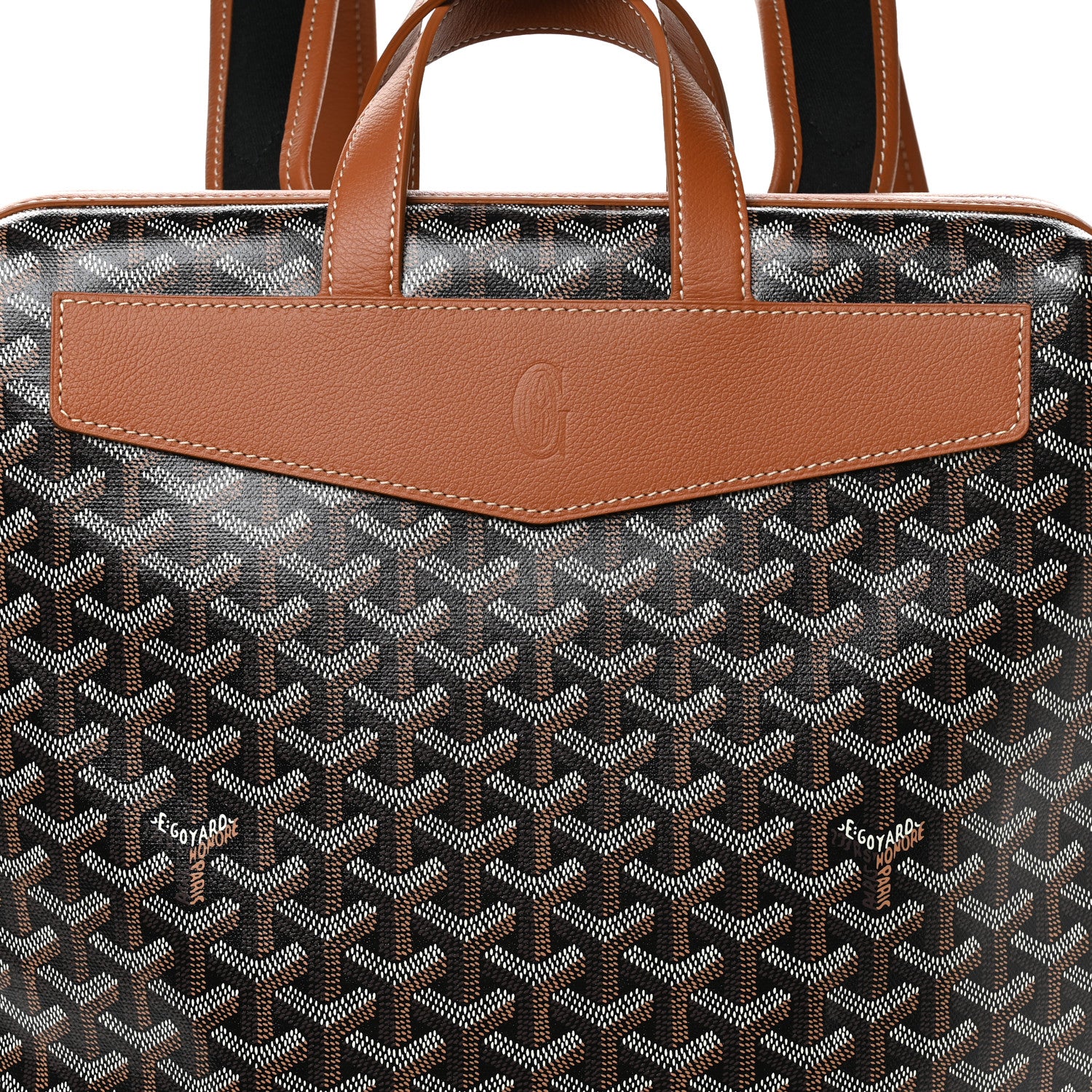 Goyard Goyardine Calfskin Cisalpin Backpack Black Gold 7 of 9