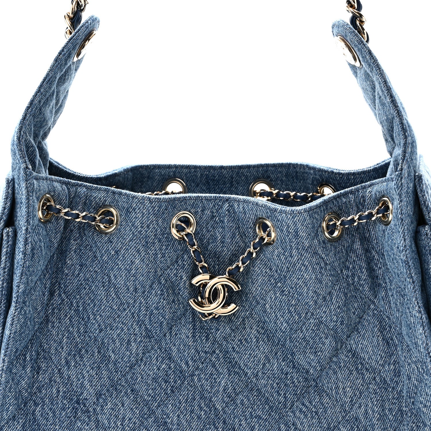 Chanel Denim Quilted Small Chanel 25 Handbag Blue 8 of 10
