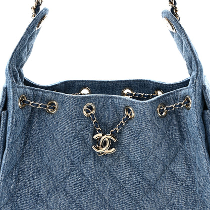 Chanel Denim Quilted Small Chanel 25 Handbag Blue 8 of 10