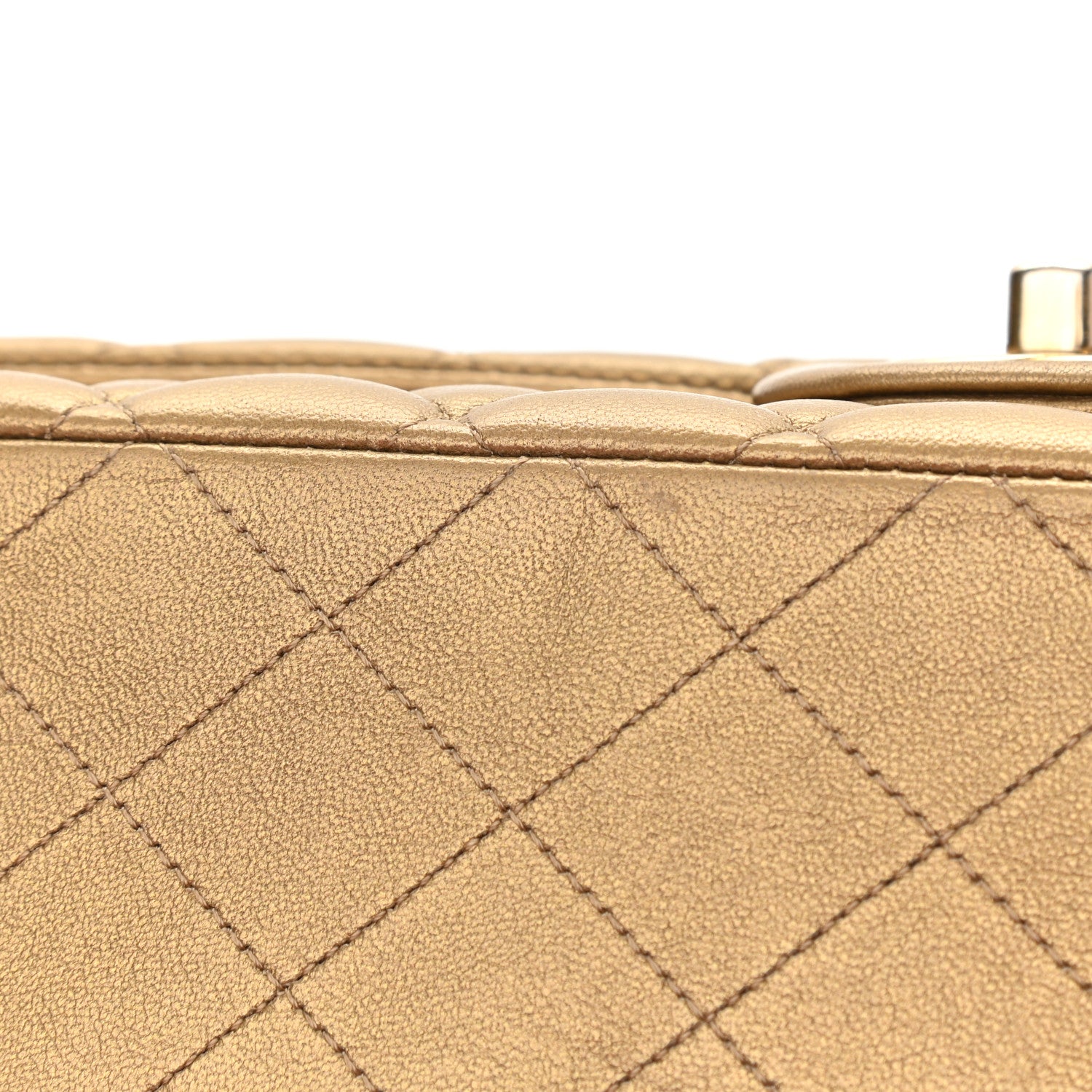 Chanel Metallic Lambskin Quilted Egyptian Amulet Medium Double Flap Gold 12 of 13