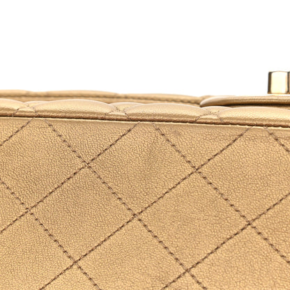 Chanel Metallic Lambskin Quilted Egyptian Amulet Medium Double Flap Gold 12 of 13