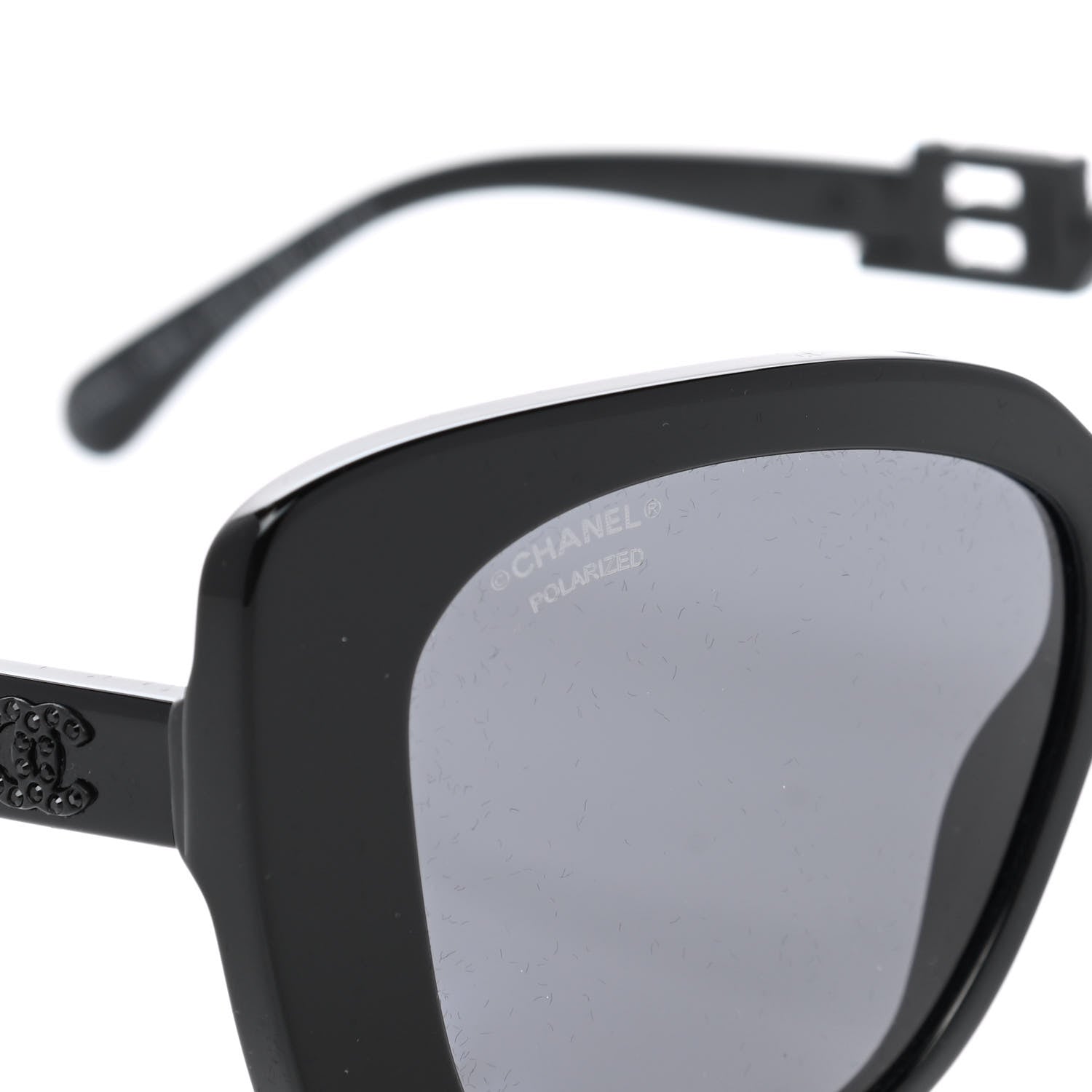 Chanel Acetate Strass Polarized Square Sunglasses 5422-B Black 7 of 8