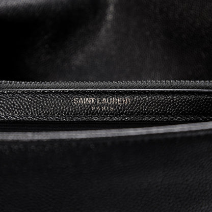 Saint Laurent Grain De Poudre Medium West Hollywood Monogram Fold-Over Black 7 of 9