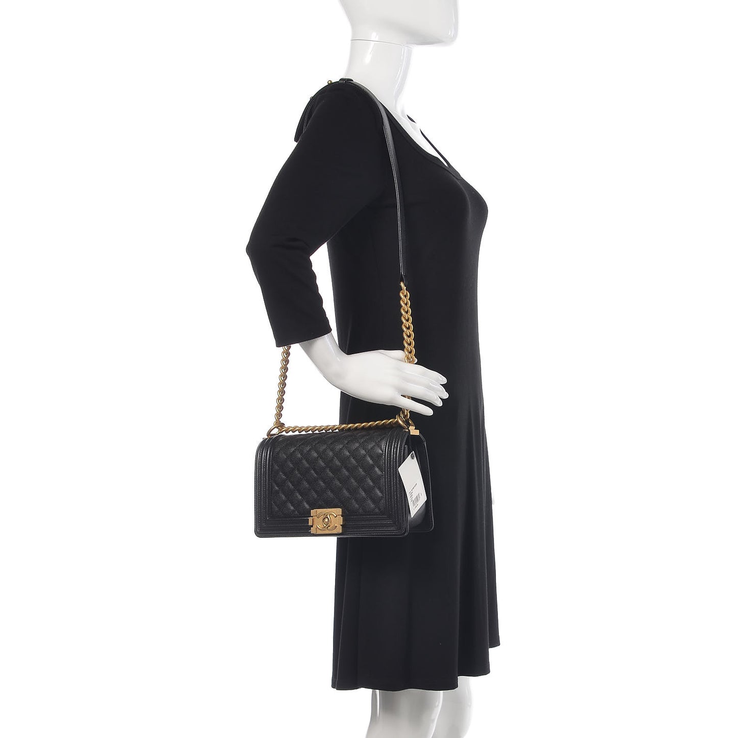 Caviar Quilted Medium Boy Flap Black