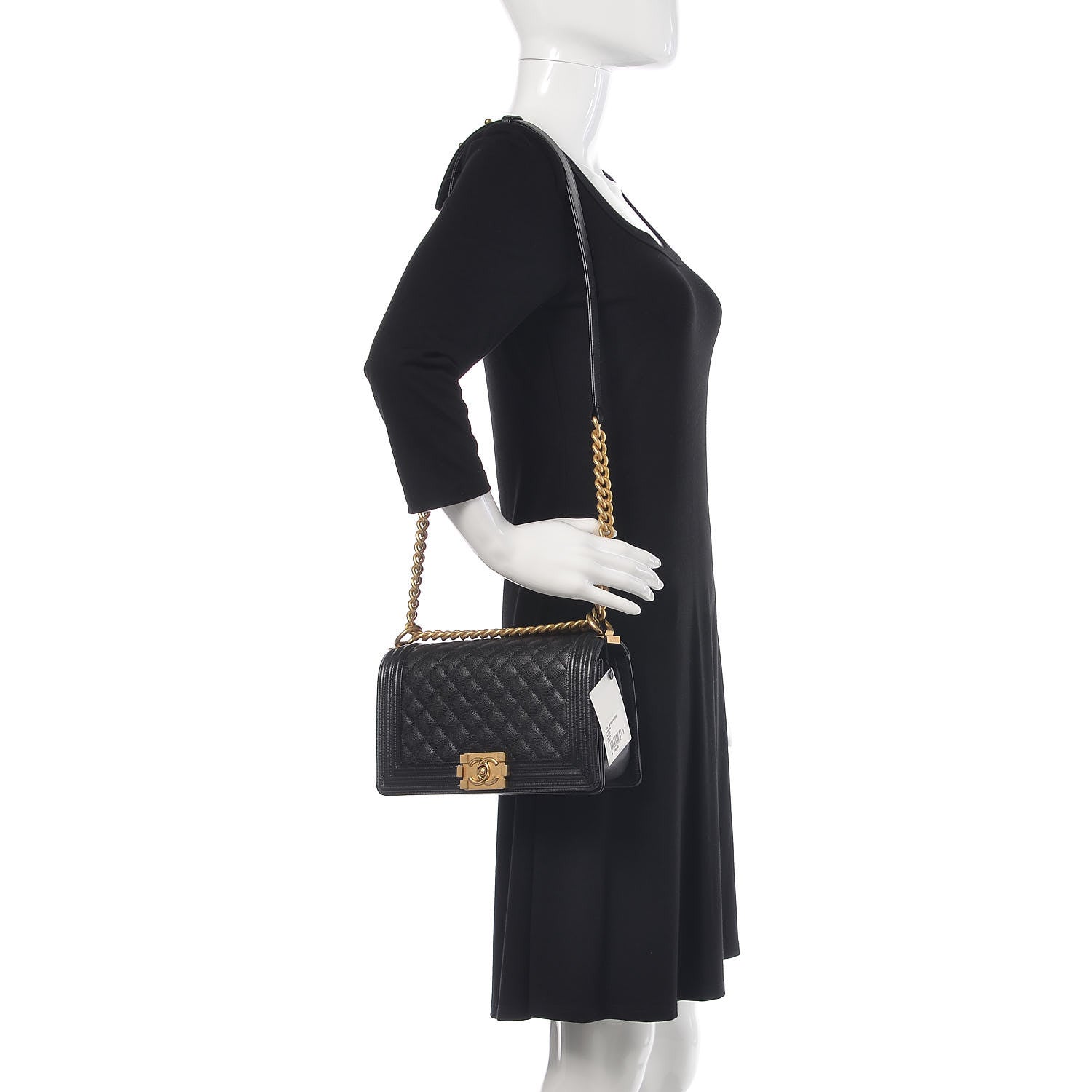 Chanel Caviar Quilted Medium Boy Flap Black 2 of 10